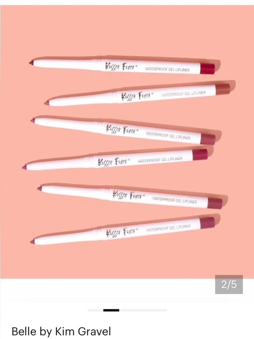 Belle by Kim Gravel 3 pack Waterproof Gel Lip Liner True Nude or Mauve Nude - Picture 7 of 9
